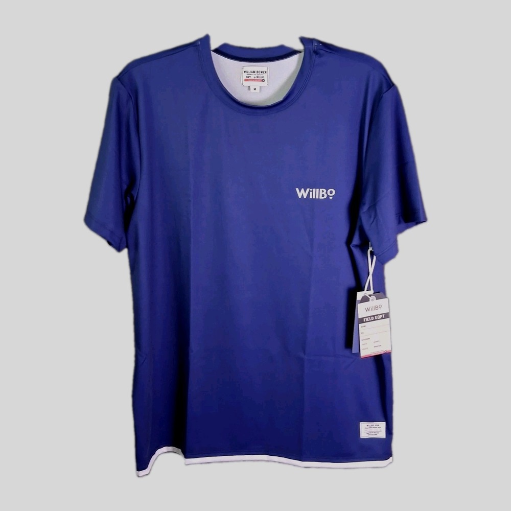 NWT WillBo T Shirt Men's Medium Field Court Water Trail Performance Made USA